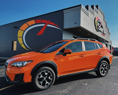 Orange SUV with Automotive Window Tint and Windshield 